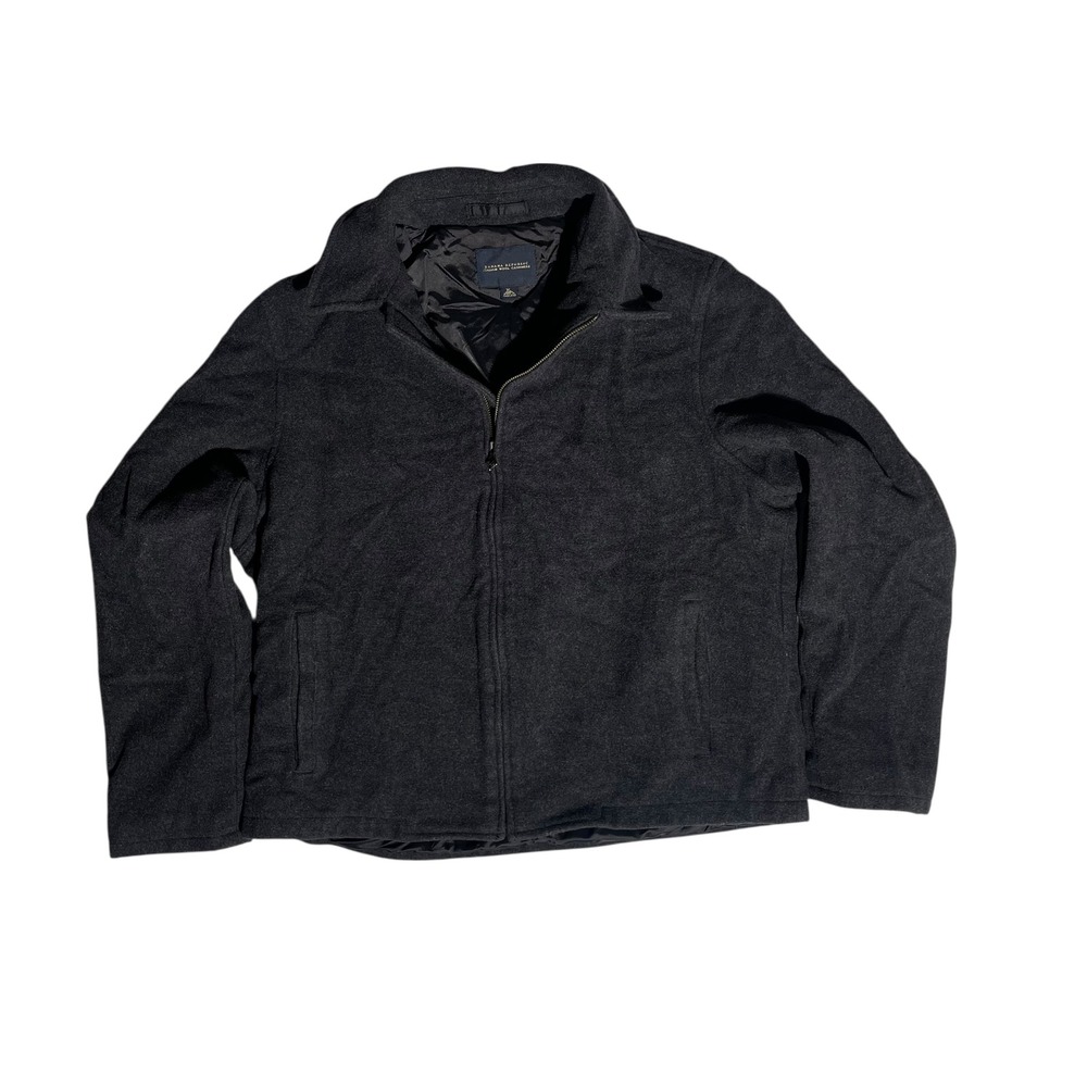 Banana Republic Mens Charcoal Gray‎ Wool Blend Full Zip Jacket Coat